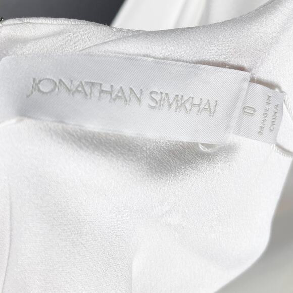 Jonathan Simkhai Nellie Slip Dress White Cowl Neck Sleeveless Midi Sz‎ 0 - Picture 11 of 12